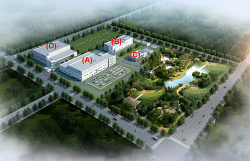 「Artist's rendition of the new OSD facility and administration building at the new Suzhou Plant」